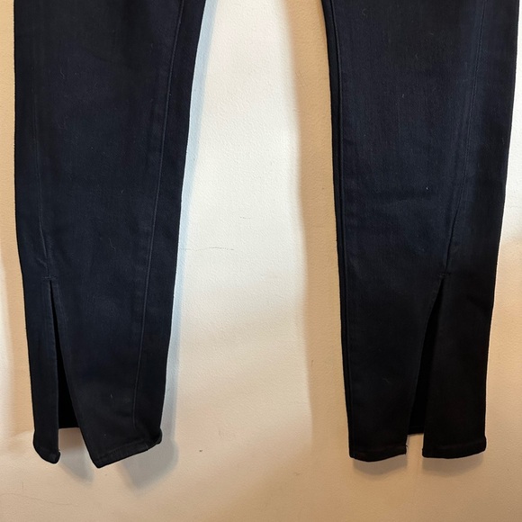 Pistola Teagan High Waist Slit Hem Straight Leg Jeans In Black Size 28 - Picture 3 of 6
